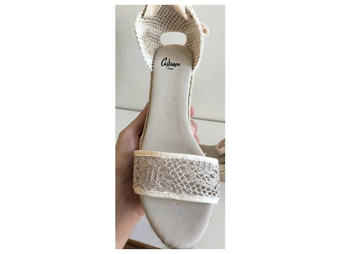 Espadrillas con zeppa Castaner Bianco Beige - vista 15