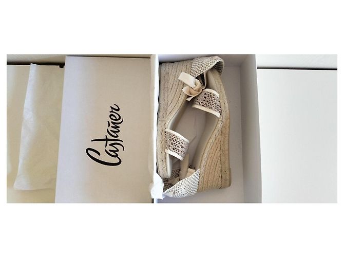Espadrillas con zeppa Castaner Bianco Beige - vista 16