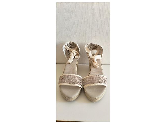 Espadrillas con zeppa Castaner Bianco Beige - vista 4