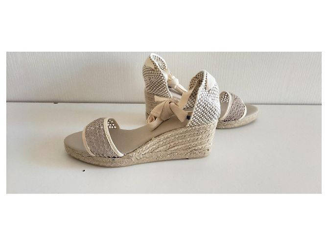 Espadrillas con zeppa Castaner Bianco Beige - vista 8