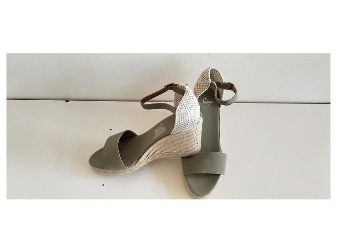 Espadrillas con zeppa Castaner taglia 40. Beige Verde - vista 16