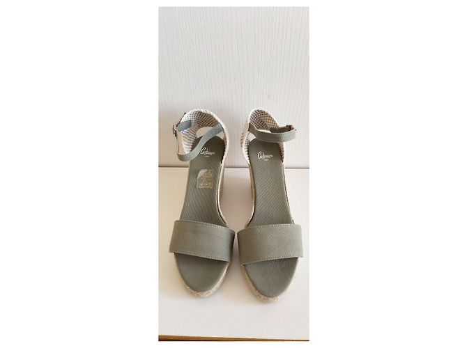 Espadrillas con zeppa Castaner taglia 40. Beige Verde - vista 5