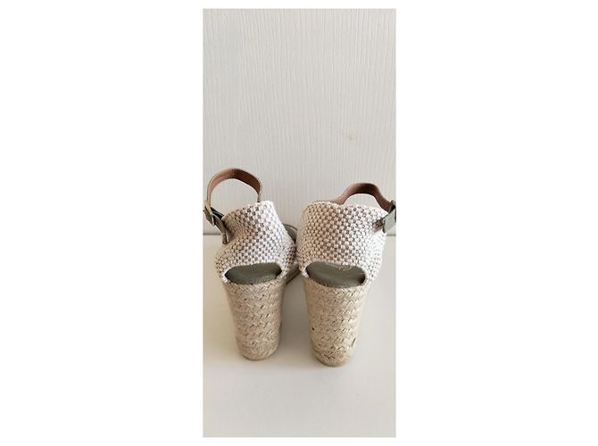 Espadrillas con zeppa Castaner taglia 40. Beige Verde - vista 8