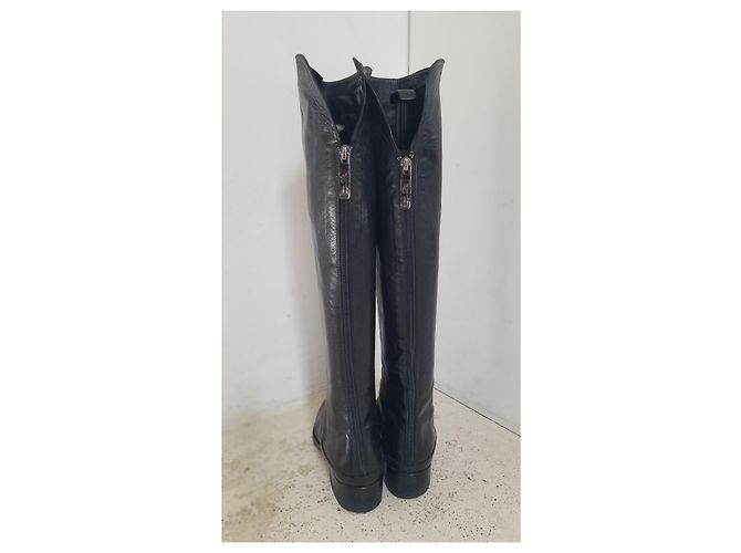 Autre Marque Botas overknee VIBRAM de cuero negro - vista 6