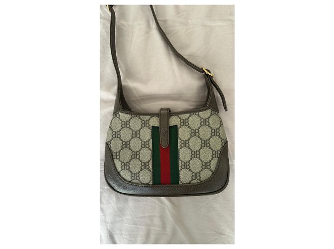 Autre Marque Borsa Balenciaga x Gucci Marrone Rosso Verde - vista 8