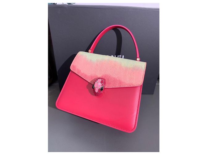 Bulgari Borsa Bvlgari Rainbow Pearl in pelle testa di serpente rossa Rosso - vista 3