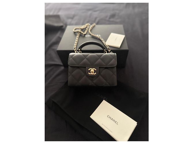 Coco Handle Chanel Mini bolso con solapa y asa superior (rectangular) Negro - vista 3