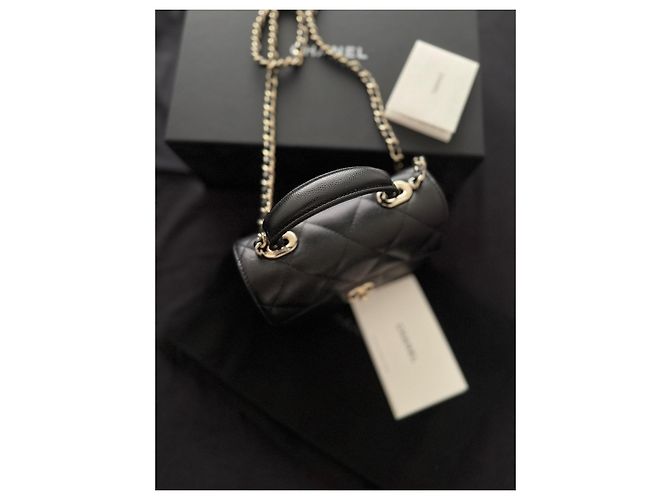 Coco Handle Chanel Mini bolso con solapa y asa superior (rectangular) Negro - vista 4