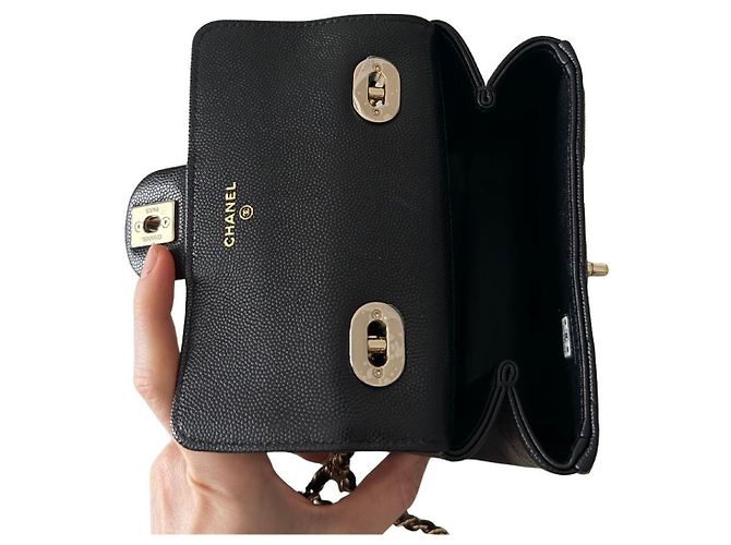 Coco Handle Chanel Mini bolso con solapa y asa superior (rectangular) Negro - vista 8
