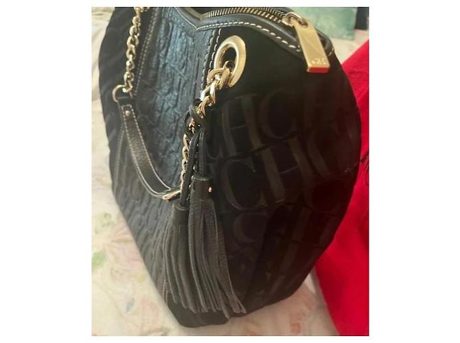 Carolina Herrera Borsa da shopping Monogramma Nero - vista 4