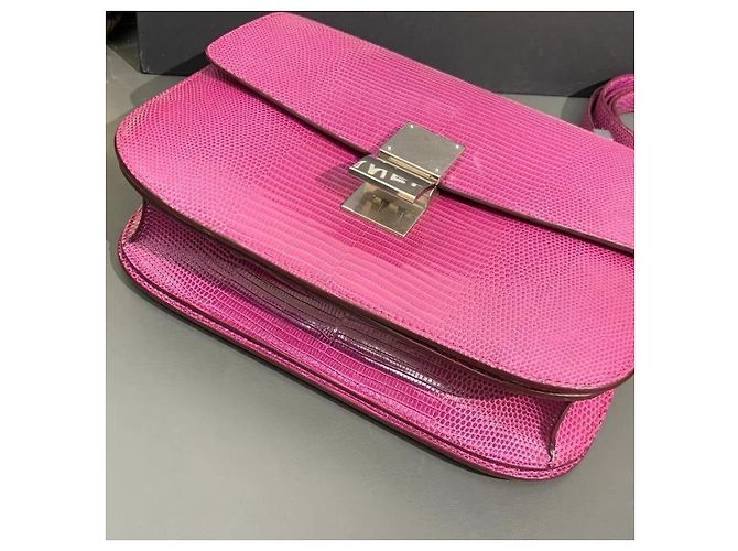 Céline Celine Box Umhängetasche aus Eidechsenleder Fuchsia Fuschia - Ansicht 2