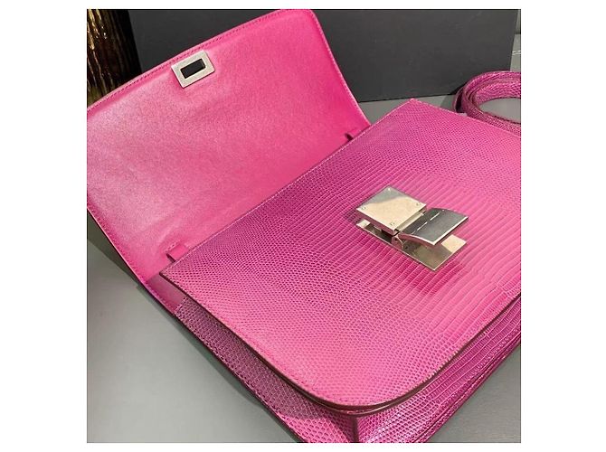 Céline Celine Box Umhängetasche aus Eidechsenleder Fuchsia Fuschia - Ansicht 3