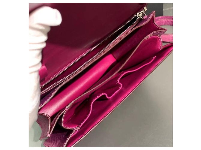 Céline Celine Box Umhängetasche aus Eidechsenleder Fuchsia Fuschia - Ansicht 6