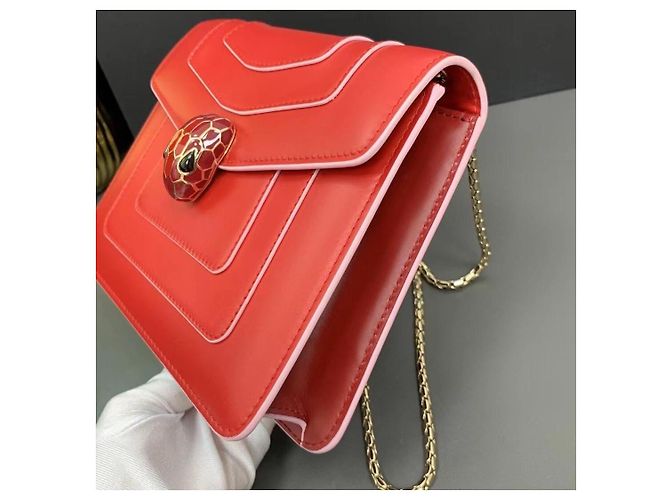 Bulgari Borsa piccola Bvlgari Snake-Head rossa in pelle Rosso - vista 2