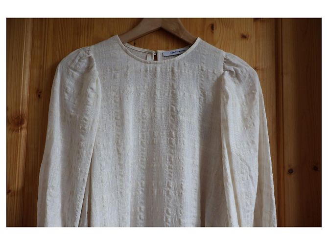 Blusa La Fée Maraboutée Crema Algodón Viscosa Crudo - vista 2