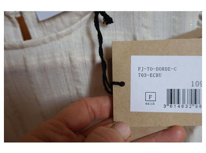 Blusa La Fée Maraboutée Crema Algodón Viscosa Crudo - vista 8