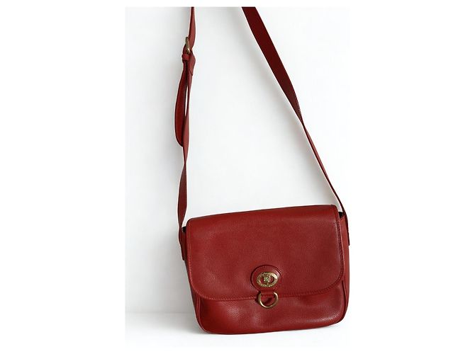 Borsa a tracolla Burberry rossa in pelle d'agnello Rosso - vista 3