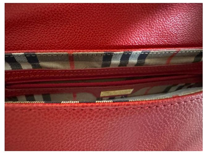 Borsa a tracolla Burberry rossa in pelle d'agnello Rosso - vista 4
