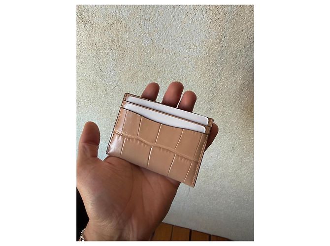 Kartenetui aus genarbtem Leder Coach Beige - Ansicht 2