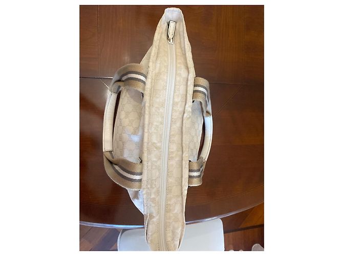 Sac Cabas Gucci Cherry Line en Toile Beige - vue 4