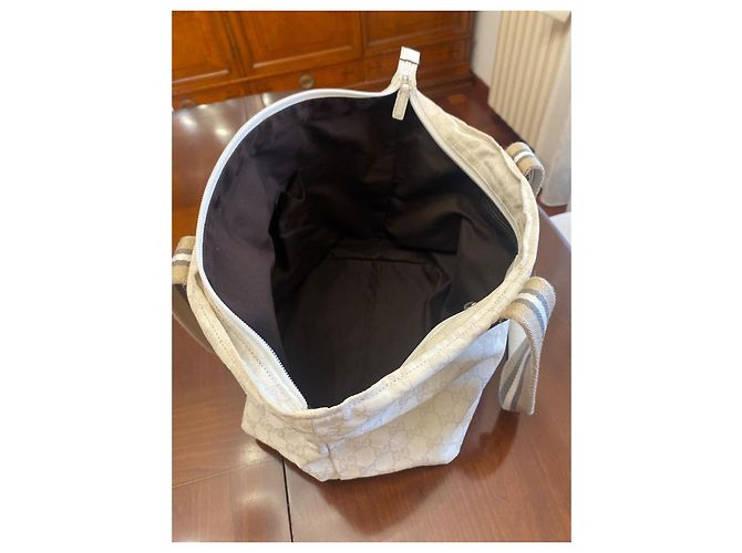 Sac Cabas Gucci Cherry Line en Toile Beige - vue 5