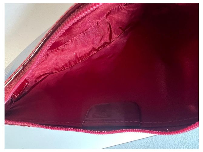 Borsa Saddle Christian Dior in pelle verniciata rossa Bordò - vista 12