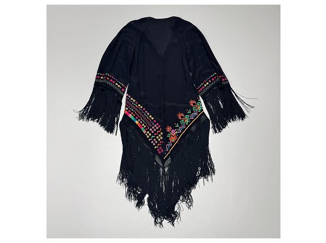 Autre Marque Kimono de seda Anjuna negro - vista 4