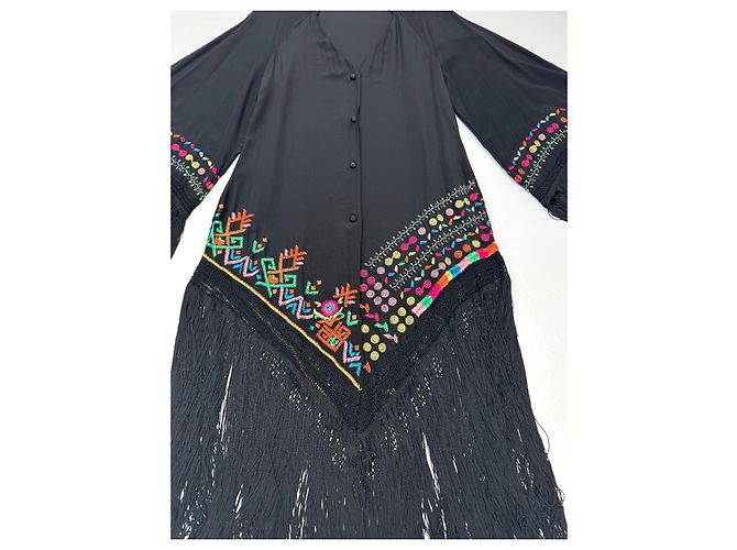 Autre Marque Kimono de seda Anjuna negro - vista 6