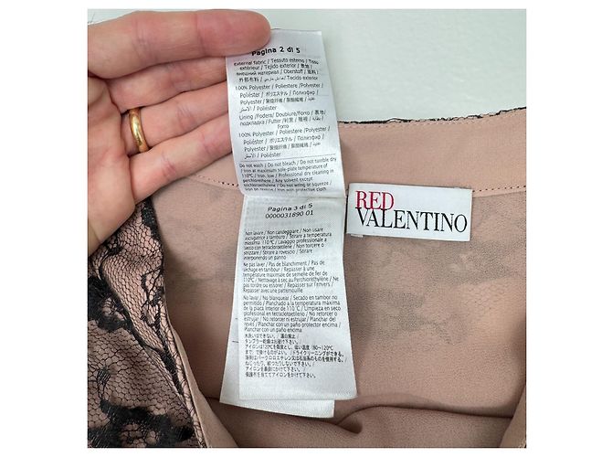 Falda de encaje Red Valentino negra y rosa pálido Negro Beige - vista 6