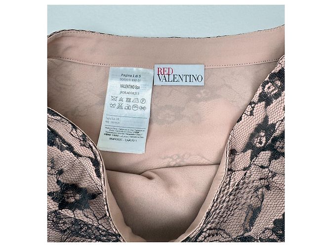 Falda de encaje Red Valentino negra y rosa pálido Negro Beige - vista 7