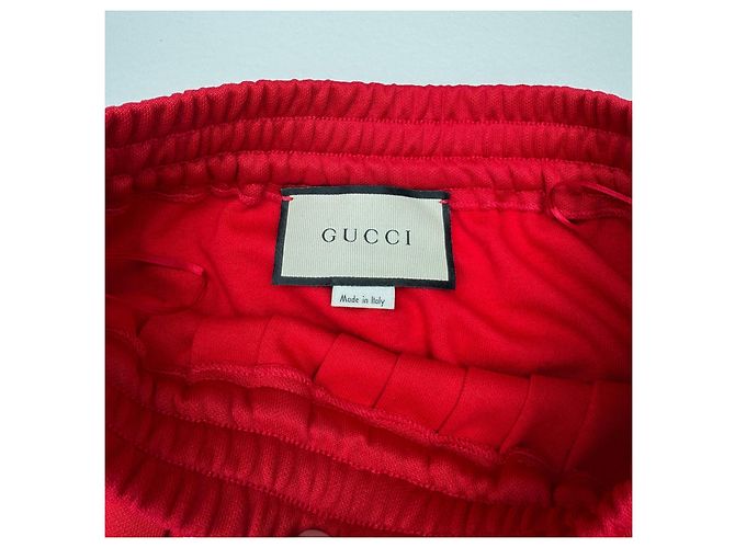 Falda plisada Gucci roja con rayas laterales azul marino - vista 5