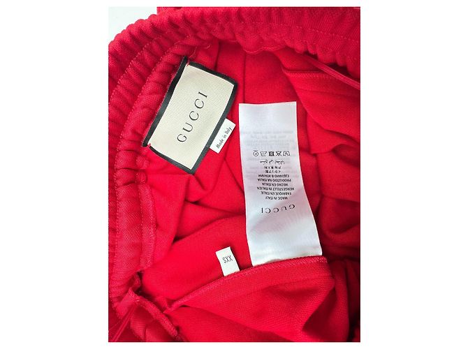 Falda plisada Gucci roja con rayas laterales azul marino - vista 6
