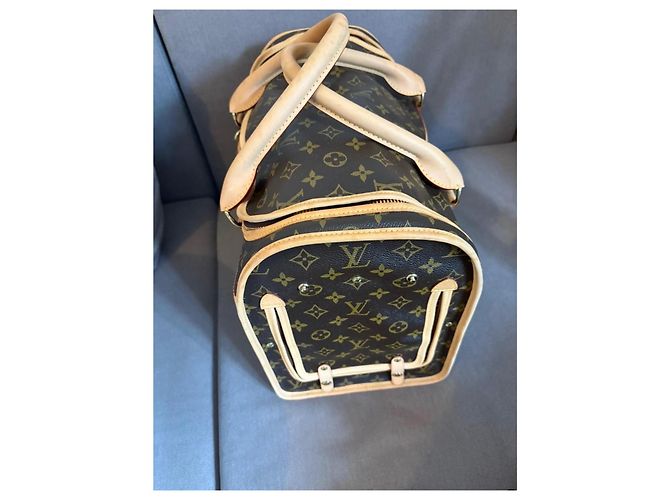 Autre Marque Borsa per cani in tela Monogram e pelle Monogramma - vista 3