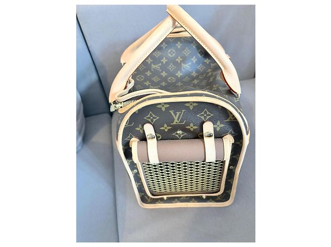 Autre Marque Borsa per cani in tela Monogram e pelle Monogramma - vista 4