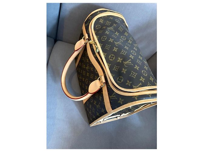 Autre Marque Borsa per cani in tela Monogram e pelle Monogramma - vista 5