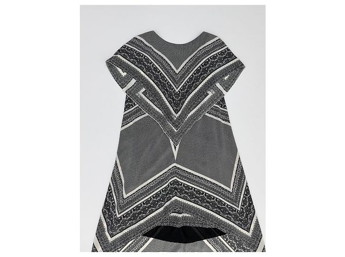 Abito Etro in seta con motivo geometrico bianco e nero - vista 6