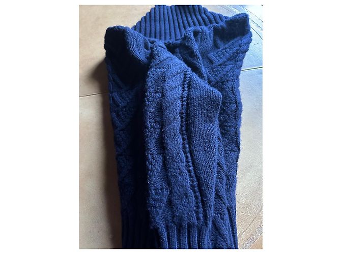 Eric Bompard Marineblauer Wollcardigan mit Zöpfen - Ansicht 5