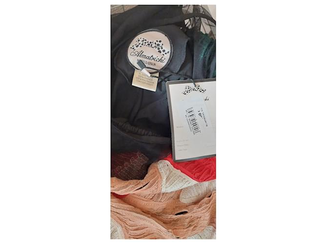 Autre Marque Almatrichi Patchwork Kleid Schwarz Rot Beige Roh - Ansicht 8