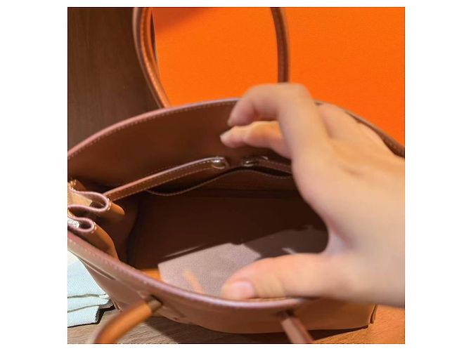 Bolso de mano Hermès Birkin 25 Shadow piel marrón dorado Castaño - vista 6