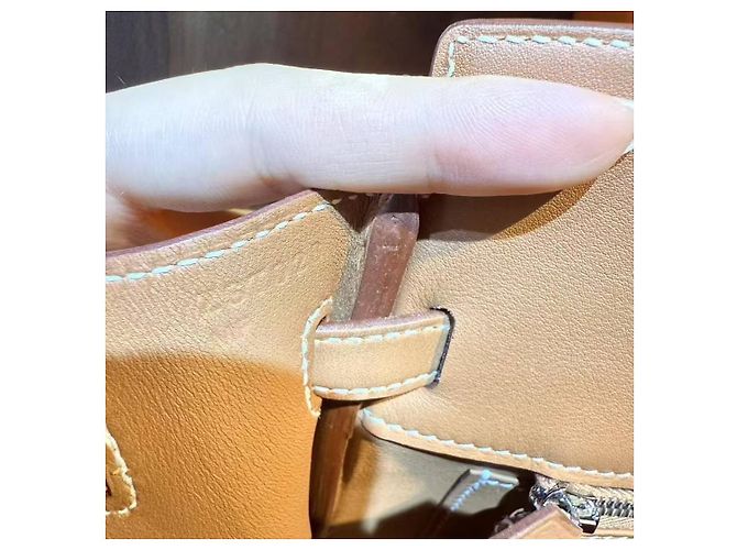 Bolso de mano Hermès Birkin 25 Shadow piel marrón dorado Castaño - vista 7