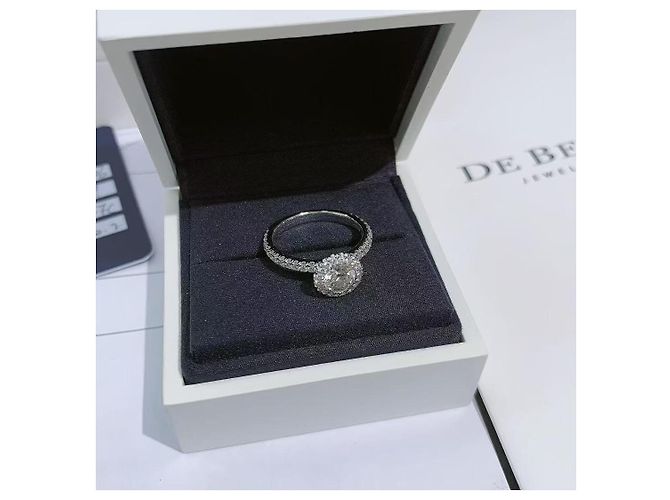 De Beers Diamantring 0,55 Karat Größe 49 Silber - Ansicht 3