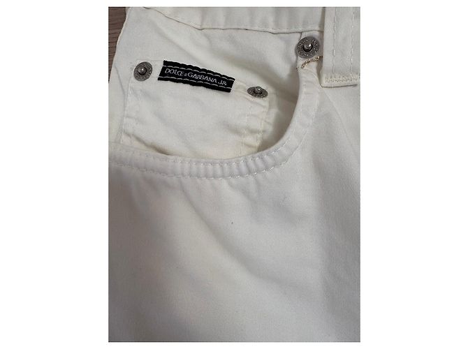 Gonna in denim bianco di cotone J&ANS di Dolce & Gabbana - vista 4