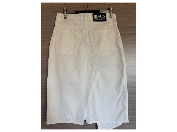 Gonna in denim bianco di cotone J&ANS di Dolce & Gabbana - vista 5