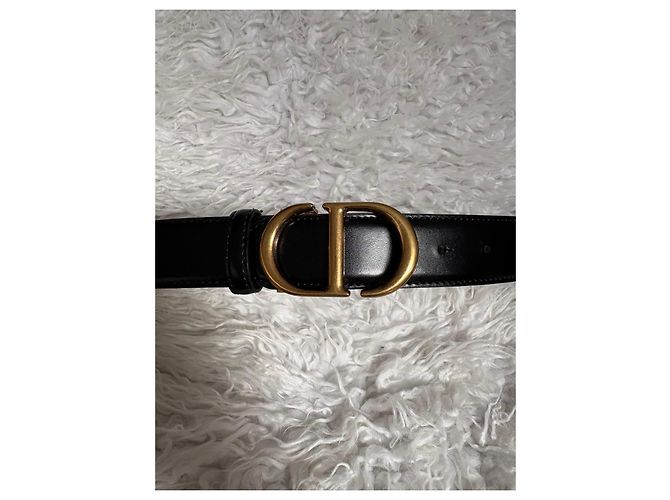 Dior Ledergürtel mit CD Schnalle Schwarz Gold Golden - Ansicht 2