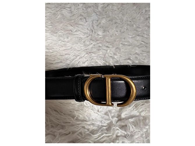 Dior Ledergürtel mit CD Schnalle Schwarz Gold Golden - Ansicht 3