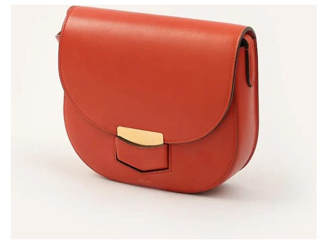 Borsa Trotteur Piccola Céline Arancione Pelle - vista 2