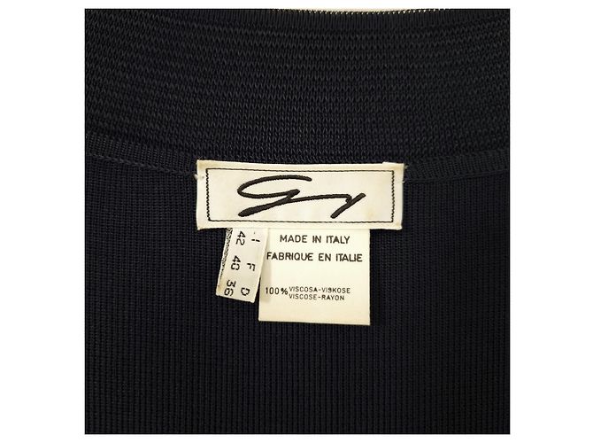 Vintage 1990er Jahre navyblauer Strickpullover von Genny Marineblau - Ansicht 3