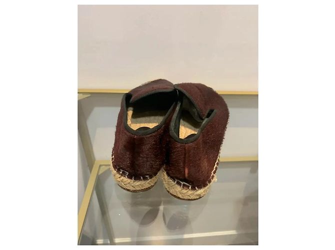 Espadrillas Céline in vitello pony bordeaux 37 Bordò - vista 4
