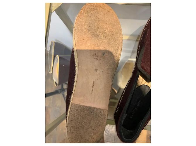 Espadrillas Céline in vitello pony bordeaux 37 Bordò - vista 6
