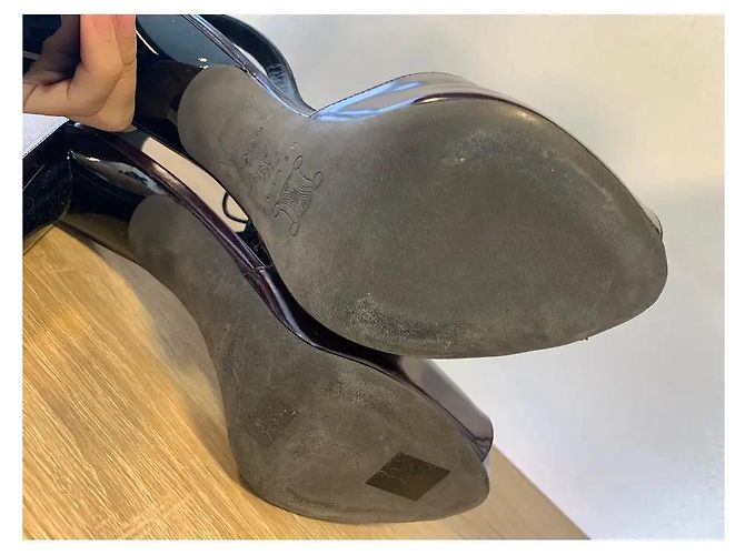 Céline Sandalen dunkelviolettes Lackleder 38 - Ansicht 5